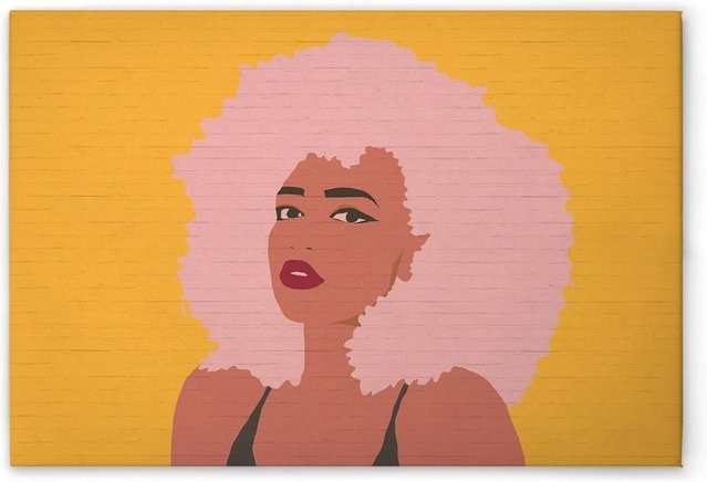 Tadessi Leinwandbild Retro Whitney in Pink und Multicolour, Hochformat, Breite: 40 cm, Höhe: 60 cm - Bild 1