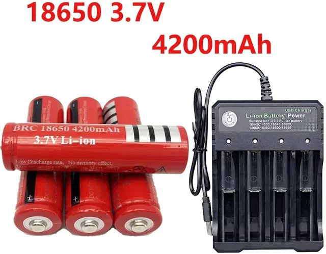 BRC 18650 Lithium-Ionen-Batterie 3,7 V mit 4200 mAh in Rot - Bild 1