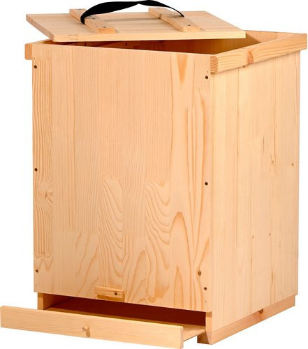 Dobar Wabentransportkiste aus Holz mit Deckel und Griff für ca. 10 Holz-Rähmchen, Natur - Bild 1
