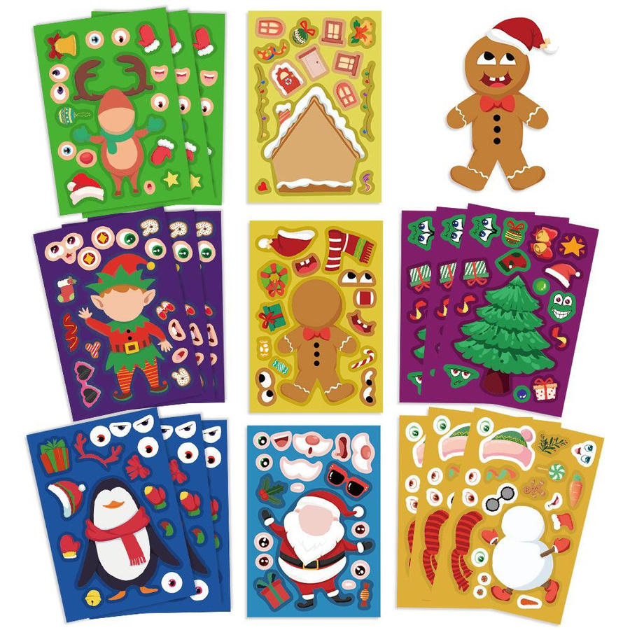 Yiran toy Weihnachtsmann Haustier Aufkleber 8-teiliges Set multicolor - Bild 2