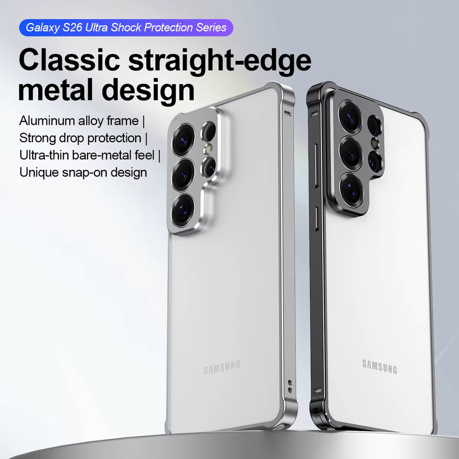 Stoßfeste Schutzhülle aus Aluminiumlegierung für Samsung Galaxy S26 Ultra in Titanium mit Wärmeableitung und Kamera-Schutzring - Bild 3