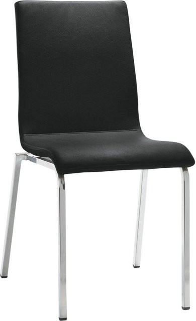 Mayer Sitzmöbel Stuhl 2120 mit schwarzem Kunstleder und Rechteckrohr, B/T/H: 47 x 54 x 90 cm - Bild 1