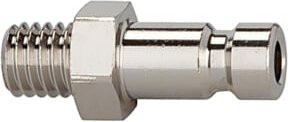 Riegler Nippel für Kupplungen NW 2,7 aus Messing vern., Farbe Silber, M5 AG, SW 7 - Bild 1