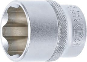 BGS Steckschlüssel-Einsatz Super Lock mit 12,5 mm 1/2 Zoll Antrieb und 28 mm Schlüsselweite in Silber aus Edelstahl - Bild 1