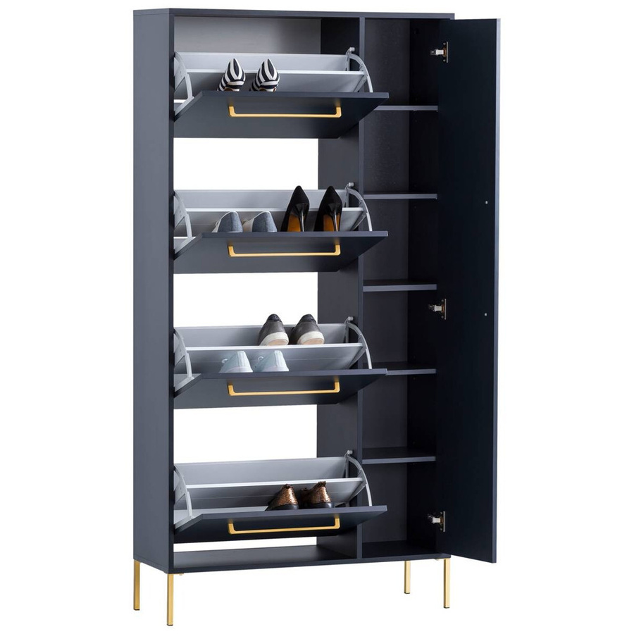 Schuhschrank Kent Möbelpartner Dunkelblau B/H/T: 88,4 x 174,2 x 30 cm - Bild 2