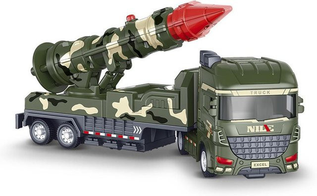 Linyi toy Raketentransportfahrzeug Armee Weltraumforschung grün 1-teiliges Set - Bild 1