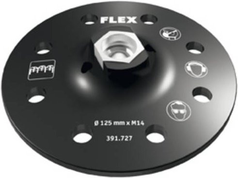 Flex 391727 Klett-Schleifteller für Exzenterschleifer in Schwarz mit 12,5 cm Durchmesser - Bild 1
