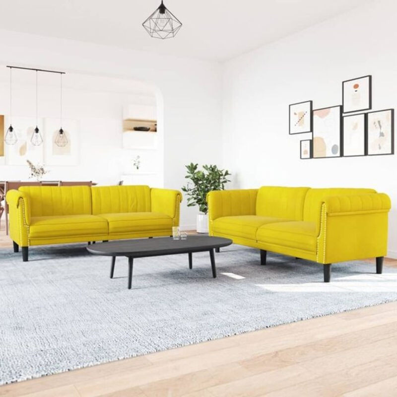2-tlg. Sofagarnitur Modern in Gelb von Vidaxl - Bild 1