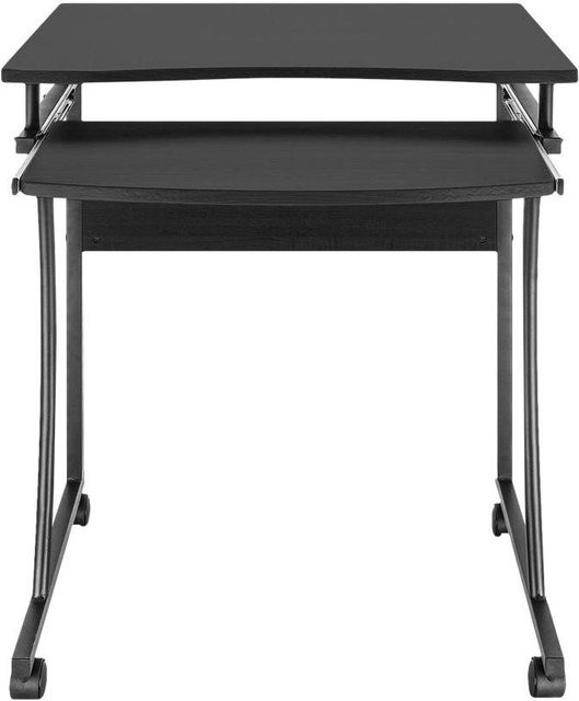 Manhattan Computer Desk mit Tastaturablage, Schwarz, B: 60 cm, T: 48 cm, H: 76 cm - Bild 1