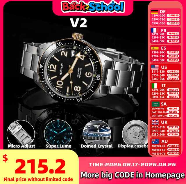 SEESTERN Herren Armbanduhr, Automatik, Keramiklünette, Saphirglas, 20 ATM - Bild 1