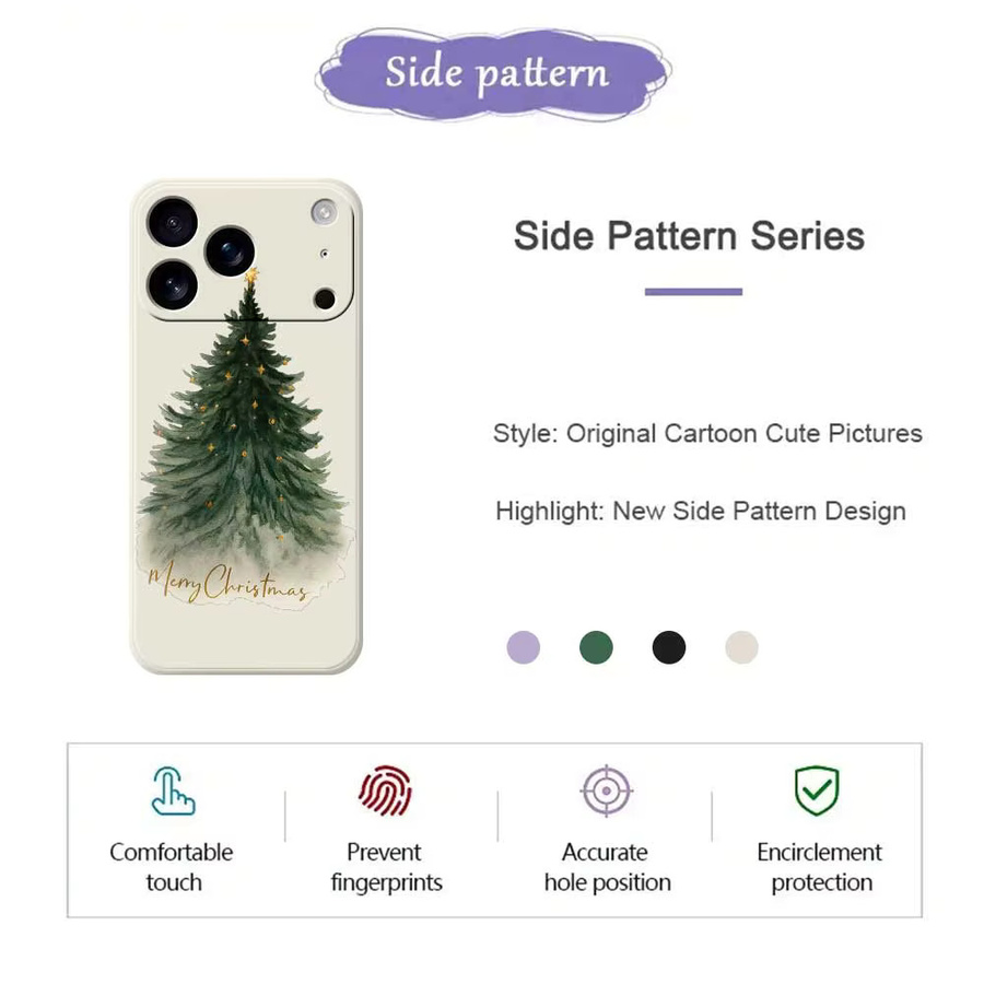 Silikon Soft Cover mit Weihnachtsbaum-Muster für Apple iPhone 11 bis iPhone 17 Pro Max, Multicolor - Bild 3