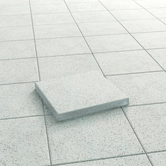 Terrassenplatte Mailand Beton Weiß-Schwarz Wassergestrahlt B/T/H: 40 x 40 x 5 cm - Bild 1