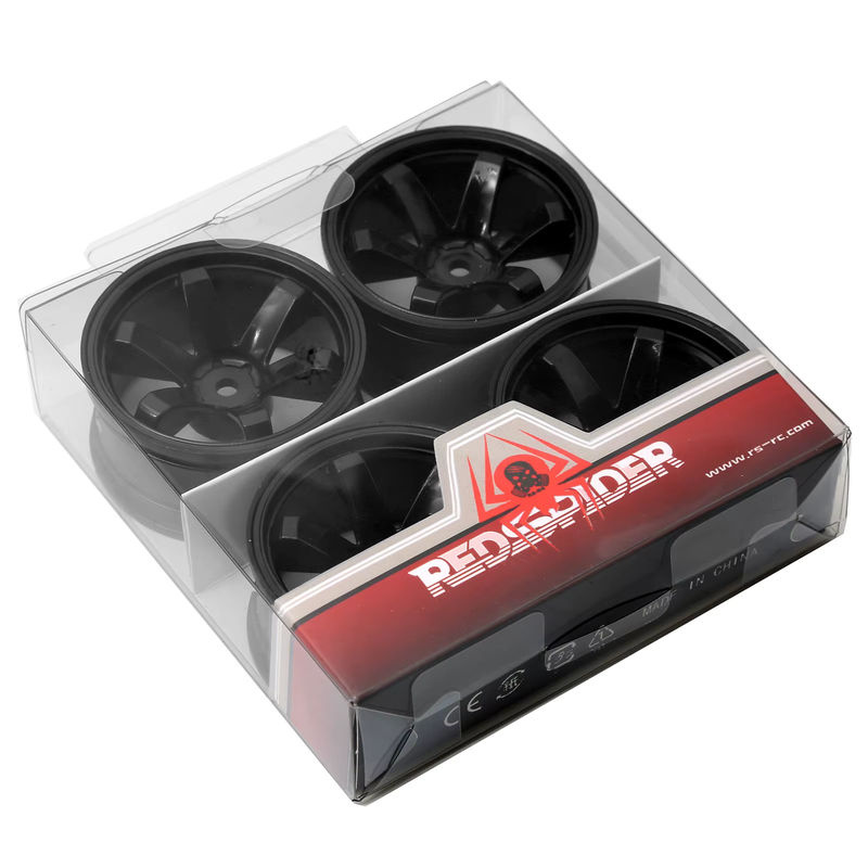 RS RC Racing Auto Reifen Radnabe Kunststoff 4-teiliges Set Schwarz 1/10 - Bild 3
