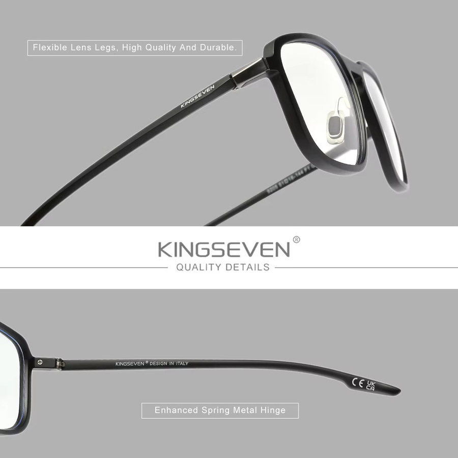 KINGSEVEN Korrektionsbrille, Vollrand, Metall, Unisex, Blaulichtfilter - Bild 3