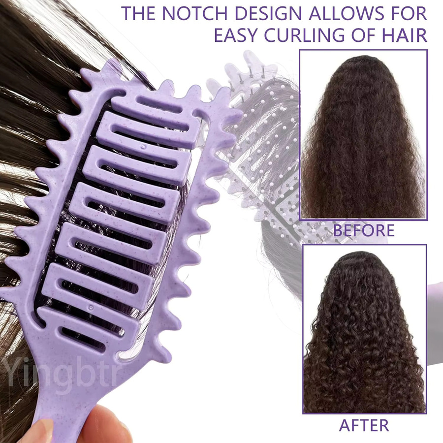 3-in-1 Hohlraum-Entwirrbürste und Locken-Definierkamm, Damen, lockiges Haar - Bild 4