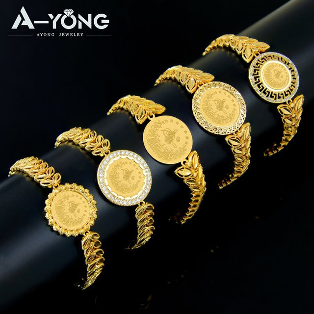 A-YONG AYONG JEWELRY Armband, Goldfarbe, Münzen, Damen - Bild 1