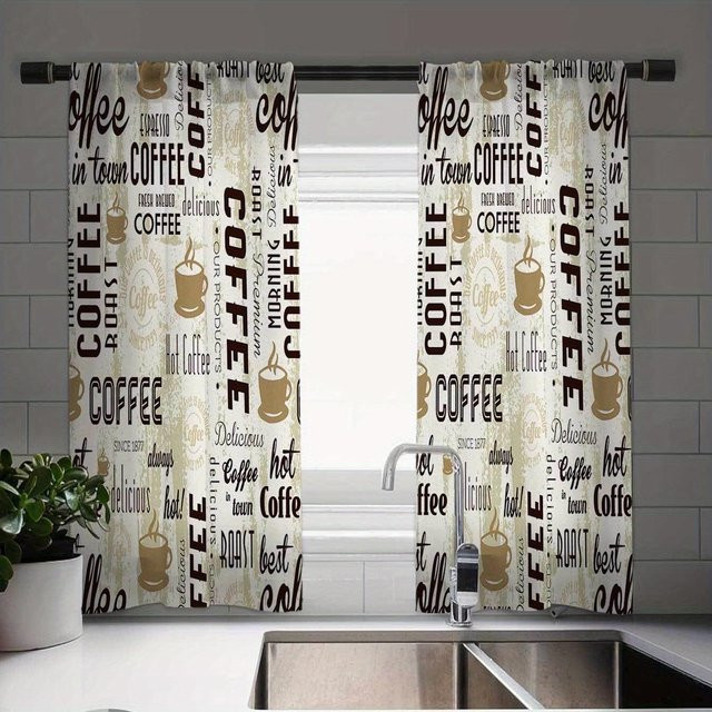 Eleganter Küchenvorhang mit Küchenchef-Motiv im Vintage-Stil, halbtransparentes Fensterdekor für Küche und Bauernhaus, Mehrfarbig, Breite: 100 cm, Höhe: 130 cm - Bild 1