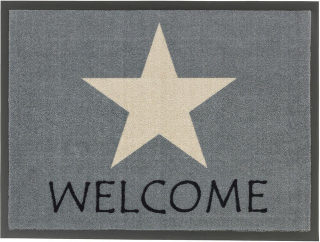 Fußmatte HOMELIKE Astra in Grau mit modernem Graphic-Sternen-Design, rechteckig, B: 60,0 cm, T: 40,0 cm, H: 1,0 cm - Bild 1