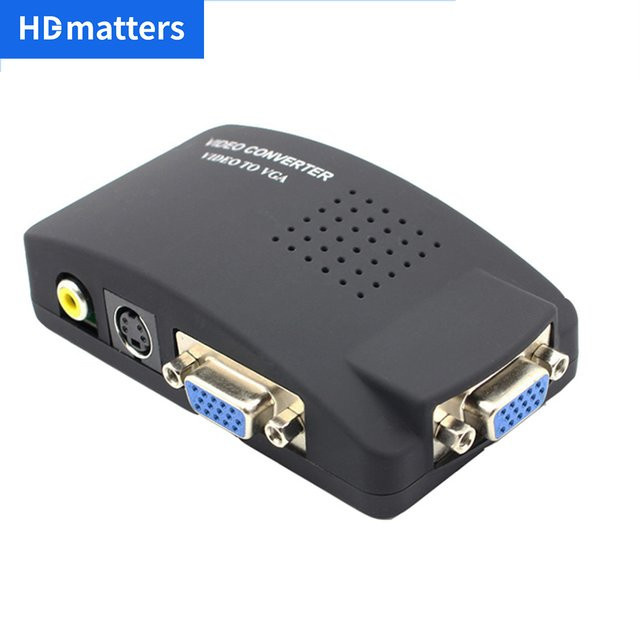 HDmatters AV-zu-VGA-Konverter in Schwarz für PC-Monitor, DVD und STB - Bild 1