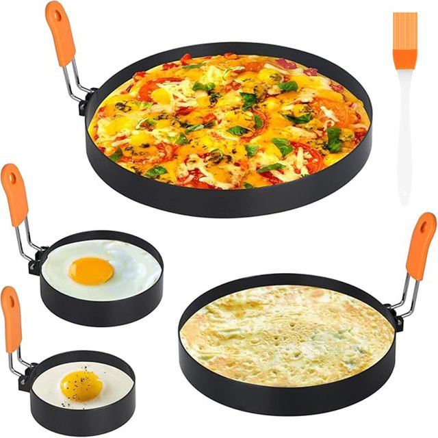Willstar Eierringe Set aus Edelstahl in Silber, runde Pfannkuchenformer für Spiegeleier und Frühstück - Bild 1
