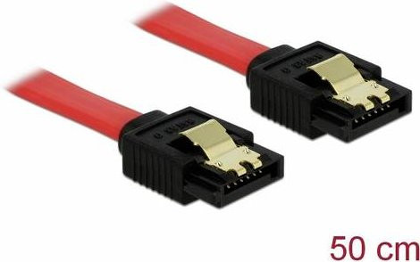 Delock SATA-Kabel Serial ATA 150/300/600 mit SATA (M) in Rot - Bild 1