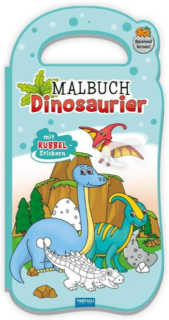 Trötsch Malbuch mit Rubbelstickern Dinosaurier, Bunt / Mehrfarbig, Pappe / Karton - Bild 1