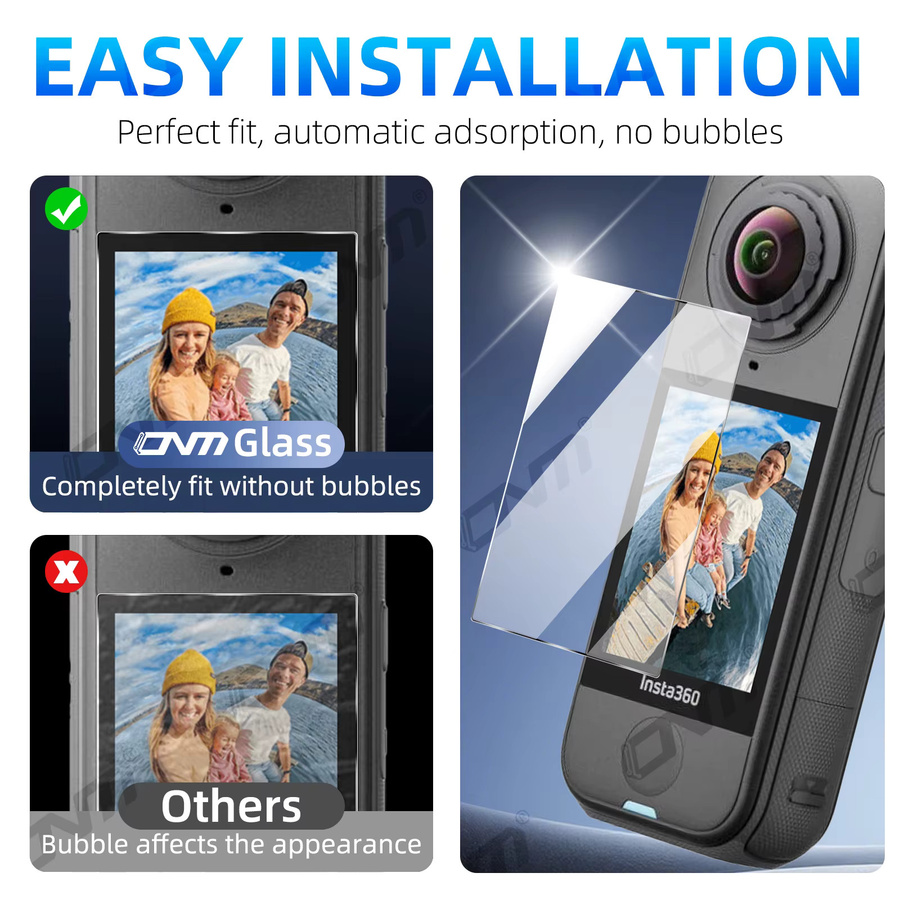 Insta360 X4 Air Displayschutzfolie aus gehärtetem Glas, transparent, HD-klar und kratzfest für deine Action-Kamera - Bild 4