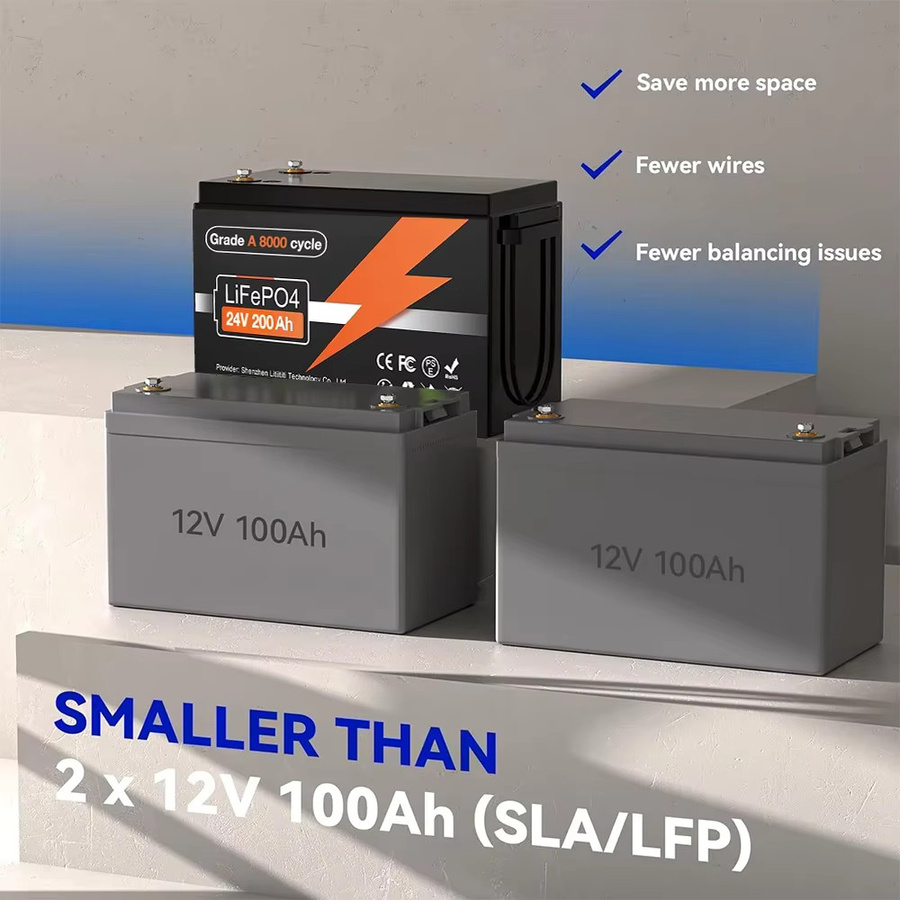 Avtark LiFePo4 Lithium-Eisenphosphat-Batterie 24 V 200 Ah mit integriertem 200 A BMS in Schwarz für Solar, Marine, Overland und Off-Grid Anwendungen - Bild 2