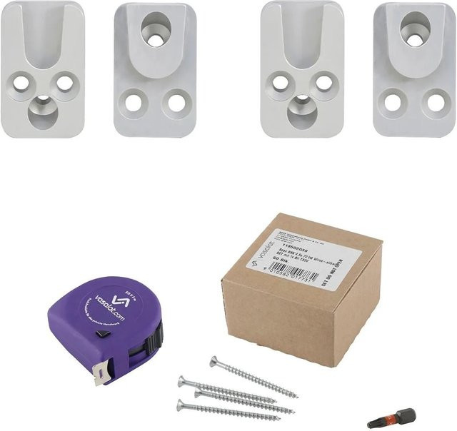 vasalat Set HVP Schwerlastverbinder aus Aluminium in Silber mit Spaxschrauben T-Star Plus und Bit TX20, Maße: 25 x 40 x 12 mm - Bild 1