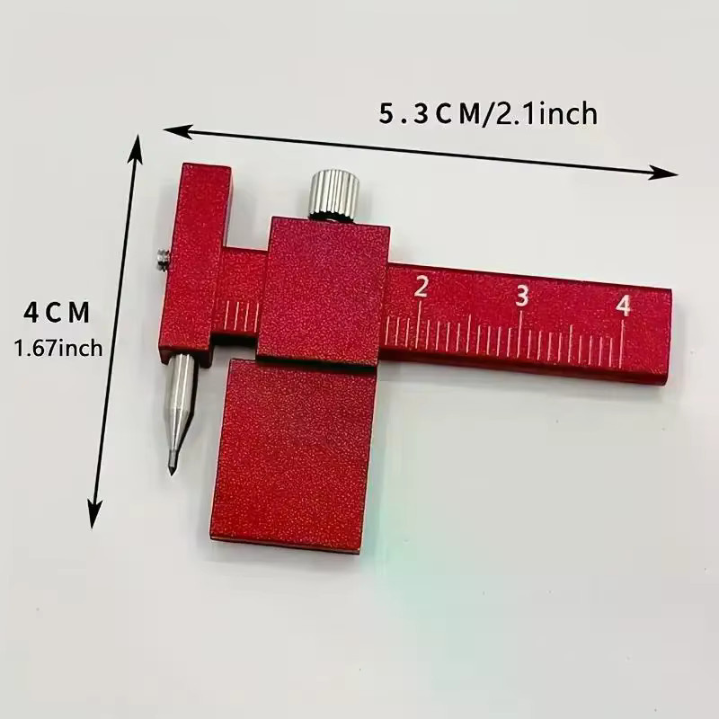 HUXUAN Paralleles Anreißlineal aus Metall in Rot für professionelle Konturpositionierung und präzises Anreißen - Bild 2