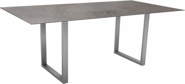 Stern Kufentisch Silverstar 2.0 aus Edelstahl mit Tischplatte in Smoky Grey, B/T: 200 x 100 cm - Bild 1