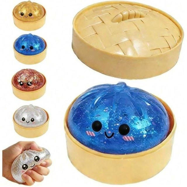 Topmix Gedämpfte Teigtaschen mit Füllung & Knödel Squishy Spielzeug, Weicher Stressabbau-Ball - Bild 1