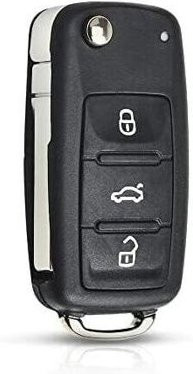 Ersatz-Schale für Klappschlüssel Auto Fob für VW Volkswagen Golf Mk6 Tiguan Polo Passat CC Seat Skoda Octavia 3 Tasten schwarz von STEL ORA - Bild 1