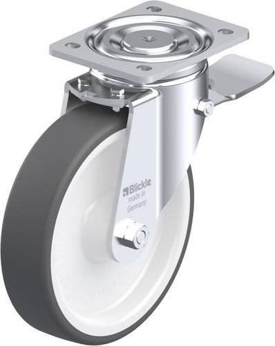 Blickle Lenkrolle LH-POTH 200R-ST mit Feststeller in Grau und Weiß, Rad-Durchmesser: 20 cm, Tragfähigkeit: 600 kg - Bild 1