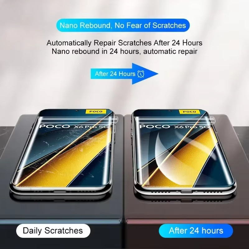 9D gebogene Hydrogel-Weichfolie Displayschutzfolie für Xiaomi Poco X6 X7 X5 Pro 5G, transparent - Bild 5