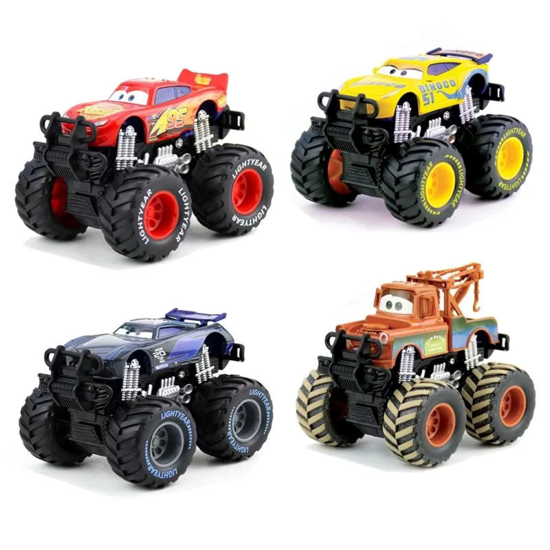 TAKARA TOMY Disney Pixar Cars Lightning McQueen und Jackson Storm Big Wheel Offroad-Fahrzeug Set mit Pullback-Funktion - Bild 2
