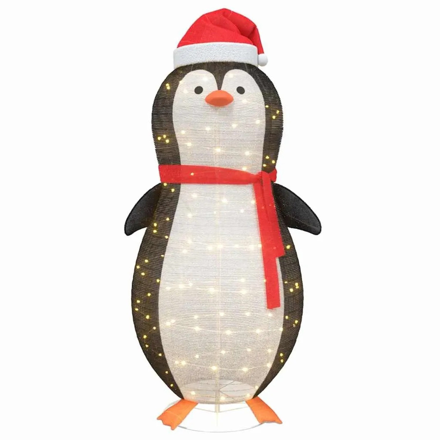 vidaXL Schnee-Pinguin Figur in Warmweiß aus Stoff, H x B x T: 180 x 78 x 88 cm - Bild 2