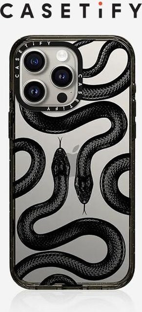 CASETiFY Anti-Drop Handyhülle für iPhone 15 Pro mit Königsotter-Design in Schwarz und Transparent - Bild 1