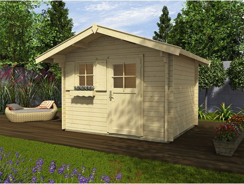 WEKA Gartenhaus Premium aus Holz in Beige mit B/H/T: 300 x 251 x 250 cm - Bild 1