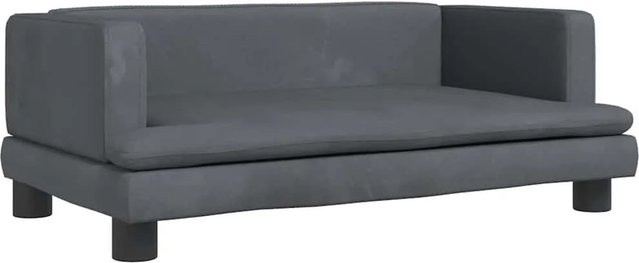 vidaXL Hundebett Sofa aus Samt in Dunkelgrau, B/T/H: 80 x 45 x 30 cm - Bild 1