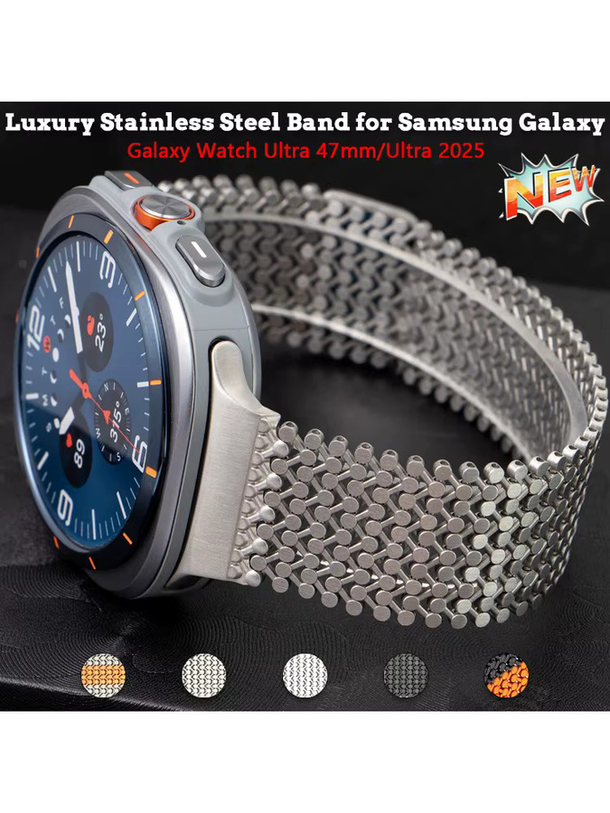 Geekthink Uhrenarmband Edelstahl, Silber, Samsung Galaxy Watch Ultra 47mm - Bild 6