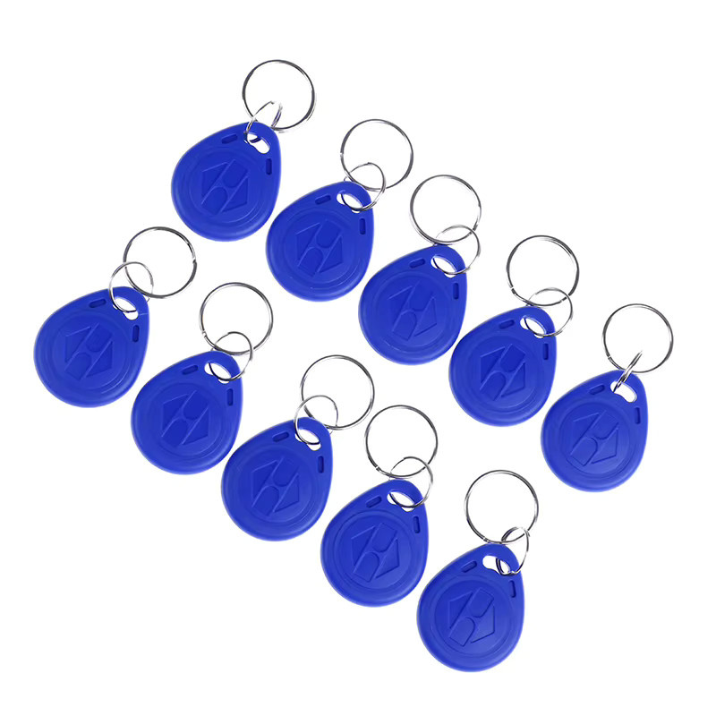 10 Stück JINHF RFID Schlüsselanhänger TK4100 64-Bit 125kHz Proximity ID-Karten-Token Tags in Blau - Bild 3