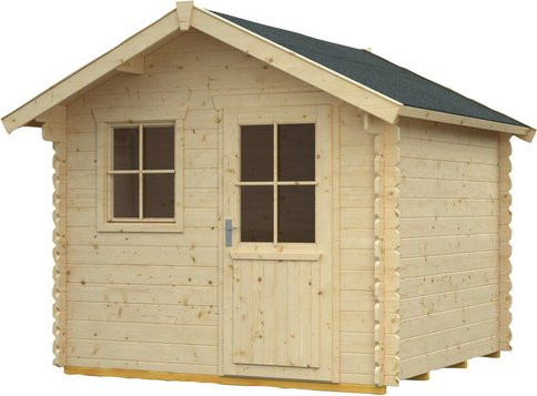 Skan Holz Gartenhaus Porto in Natur mit den Außenmaßen B: 300 cm x H: 256 cm x T: 280 cm - Bild 2