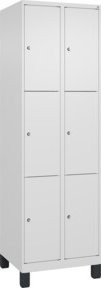 C+P Schließfachschrank Classic PLUS mit 2 Abteilen und Füßen, Farbe RAL 9016 Verkehrsweiß, B/T/H: 60 x 50 x 195 cm - Bild 1