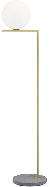 Flos IC Outdoor Stehleuchte in Gold mit Marmor und Opalglas, dimmbar mit LED und E14 Fassung - Bild 1