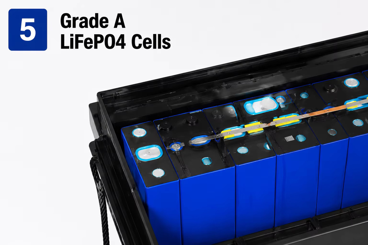 LiFePO4 Deep-Cycle-Batteriezellen 12V 300Ah Qualität A+ für Wohnmobile, Boote und Solaranlagen in Schwarz - Bild 5