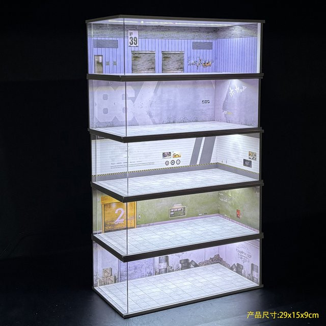MAK Auto-Parkplatz-Lagerbox Garagenszenen-Modell, mit Beleuchtung, 1/64 - Bild 1