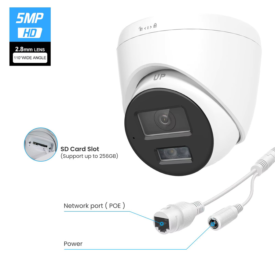 Anpviz 8MP Smart Dual-Light POE IP Kamera Outdoor ColorVU CCTV Videoüberwachung IP67 Weiß - Bild 5