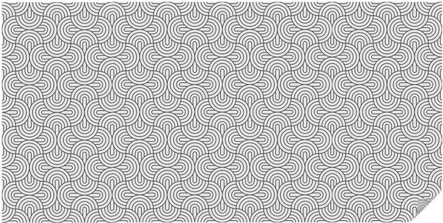 Tulup Fensterfolie Geometrische Halbkreise Sichtschutz Schwarzweiß B: 200 cm, H: 100 cm - Bild 1