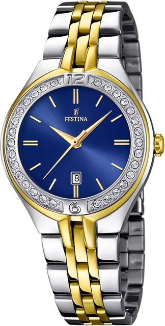 Festina Damenuhr Mademoiselle, Quarz, Edelstahl, Blau, 33 mm, 5 ATM - Bild 1